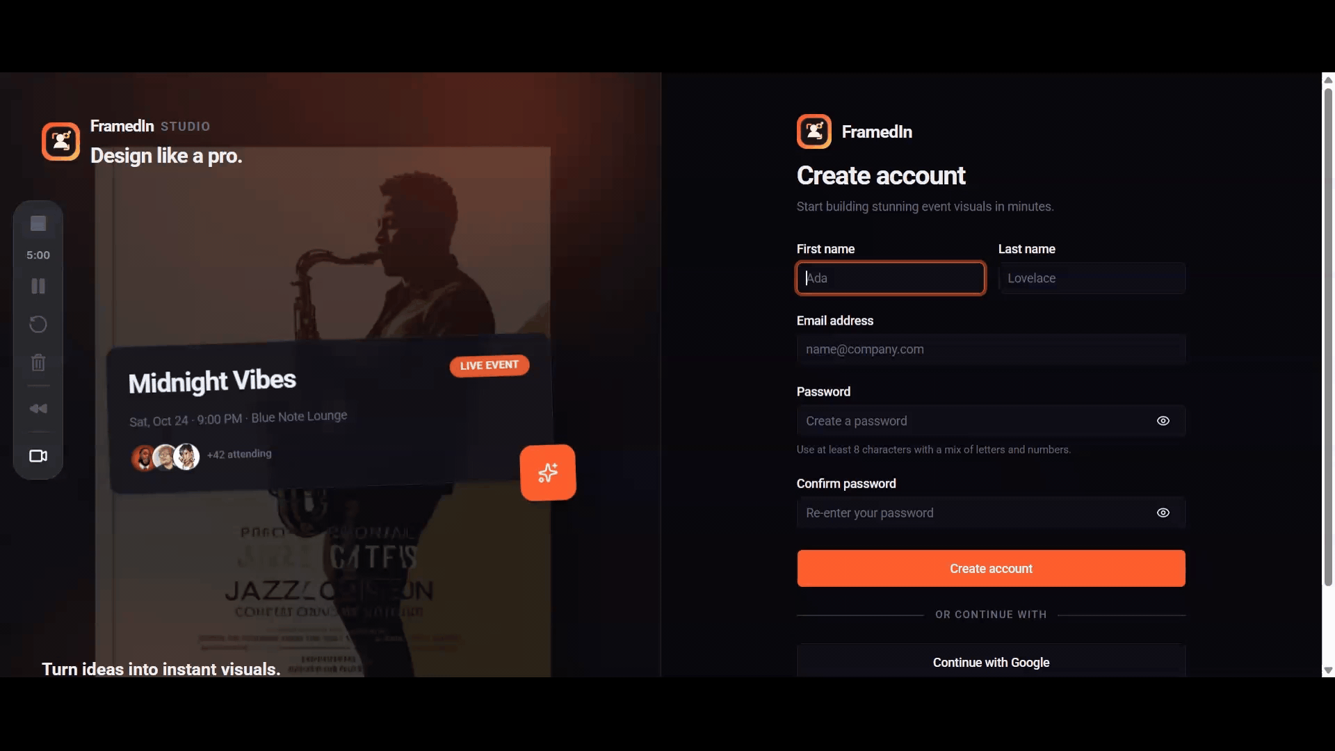 Create an account